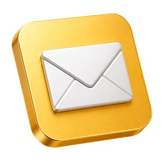 Élément décoratif représenté par une icône d'enveloppe mail 3D sur la page nous contacter